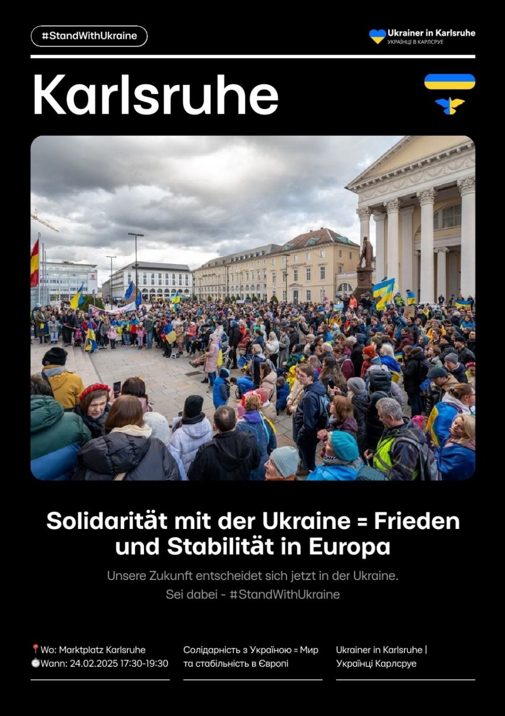 Kundgebung „Solidarität mit der Ukraine = Frieden und Stabilität in Europa“