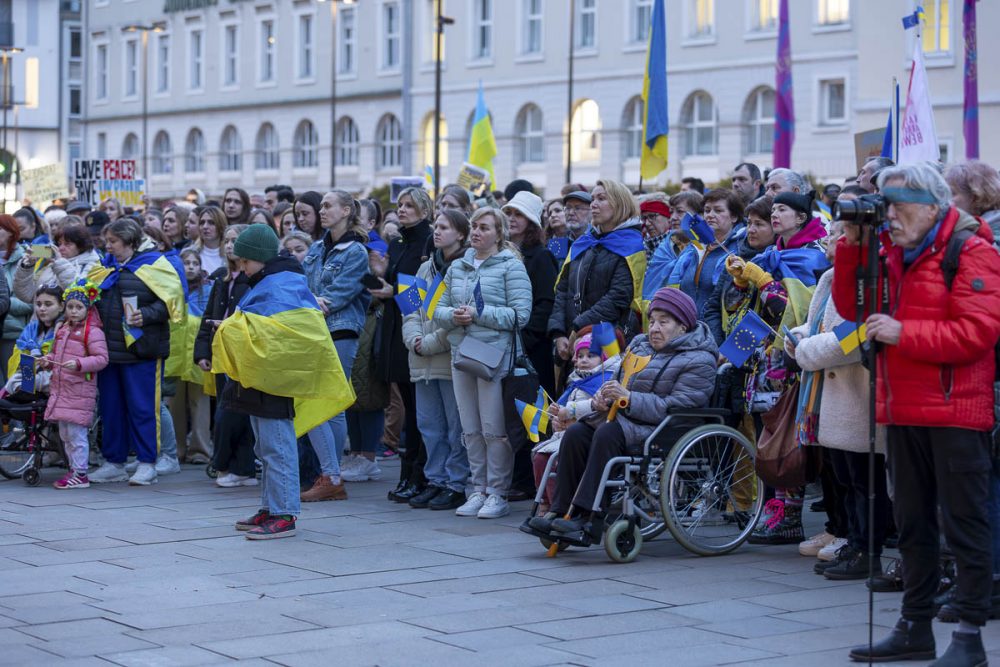 Kundgebung „Solidarität mit der Ukraine“ am. 3. Jahrestages des Überfalls Russlands auf die komplette Ukraine. Karlsruhe, der 24.02.2025. Verein Ukrainer in Karlsruhe