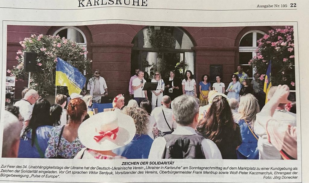 Unabhängigkeitstag der Ukraine 2025, Bericht in BNN