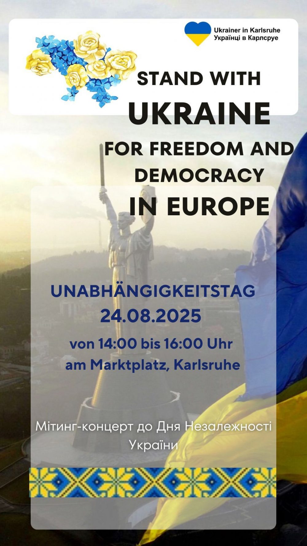 ukrainer-in-karlsruhe. Die Kundgebungskonzert zum Unabhängigkeitstag der Ukraine