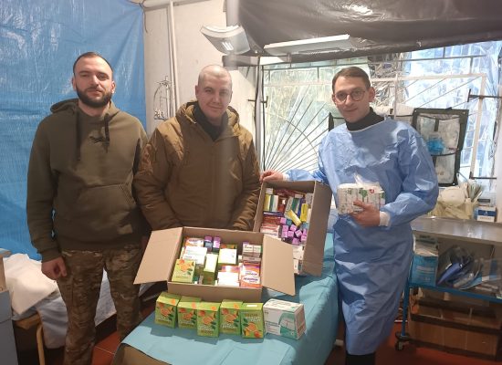 Medikamentenspenden des Deutsch-Ukrainischen Vereins Karlsruhe für Stabilisierungspunkte