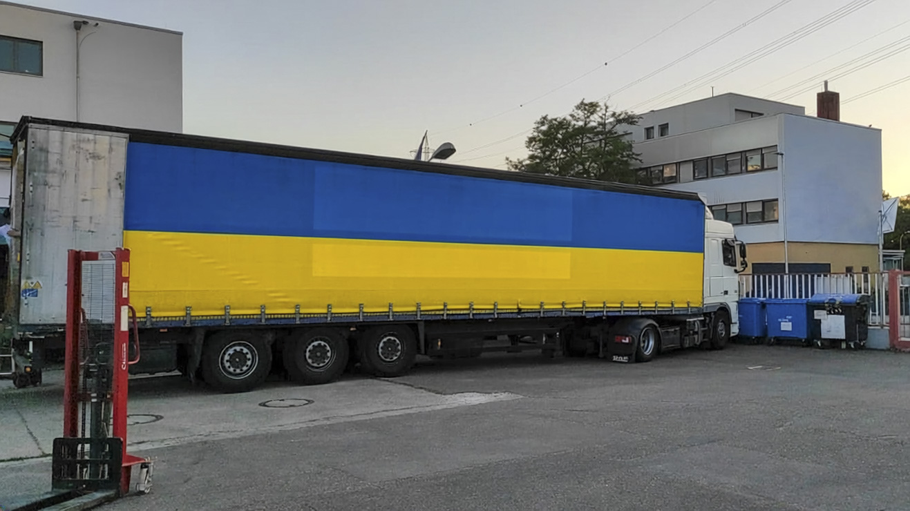 LKW mit Hilfsgütern für die Ukraine