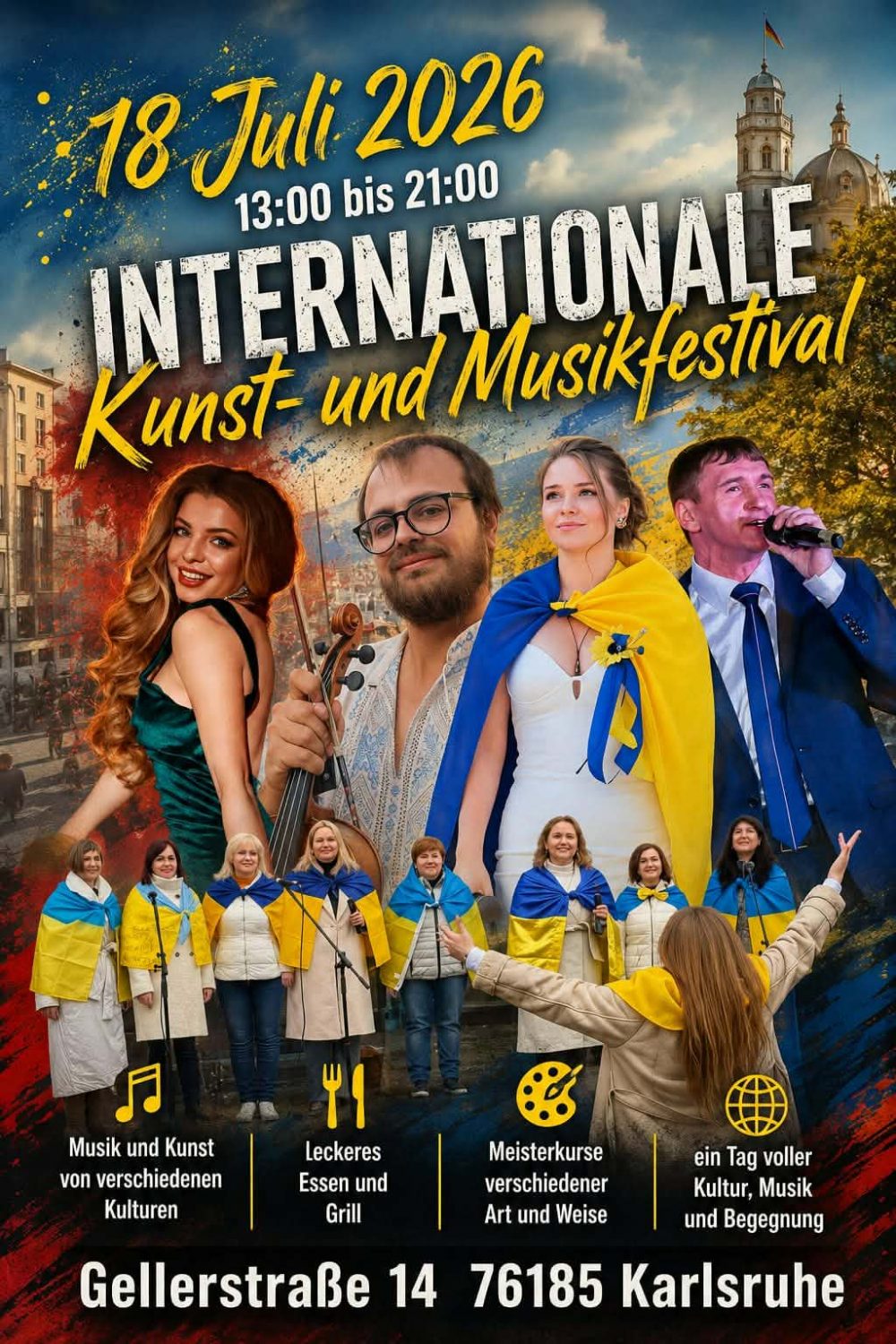 nternationales Sommerfestival für Musik und Kunst. Zamir Sakijew. 📍 Ukrainisches Kulturzentrum (Gellertstraße 14, 76185 Karlsruhe) verein Ukrainer in Karlsruhe