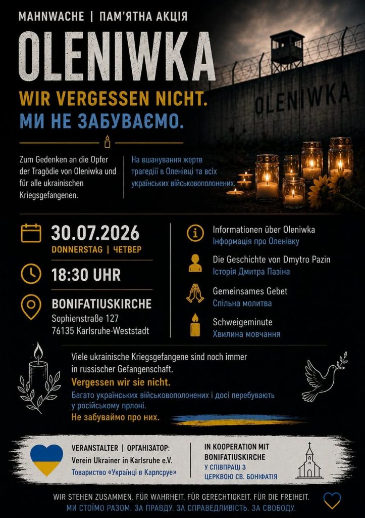 Mahnwache zum Gedenken an die Opfer von Oleniwka