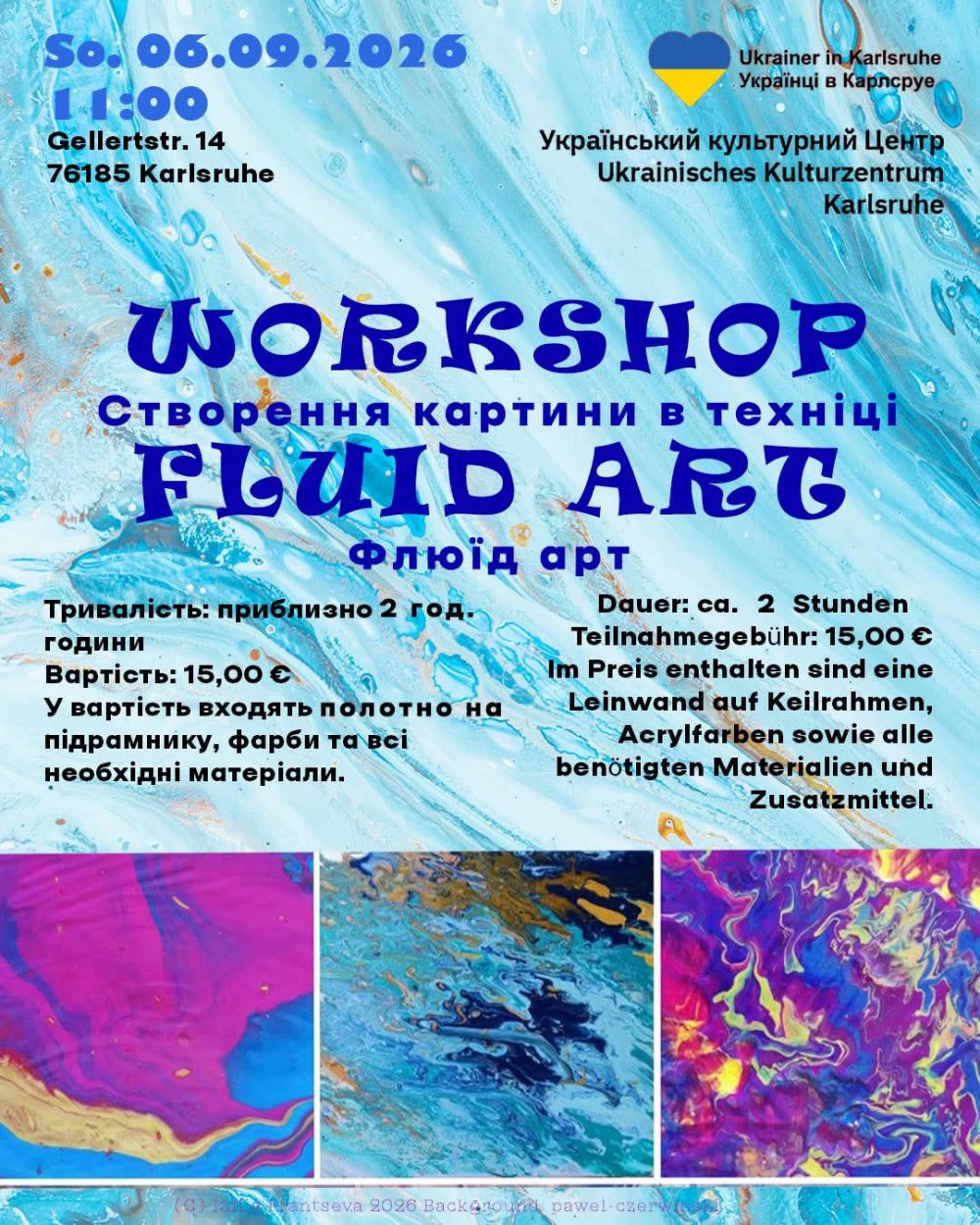 Workshop Fluid Art, Verein Ukrainer in Karlsruhe
